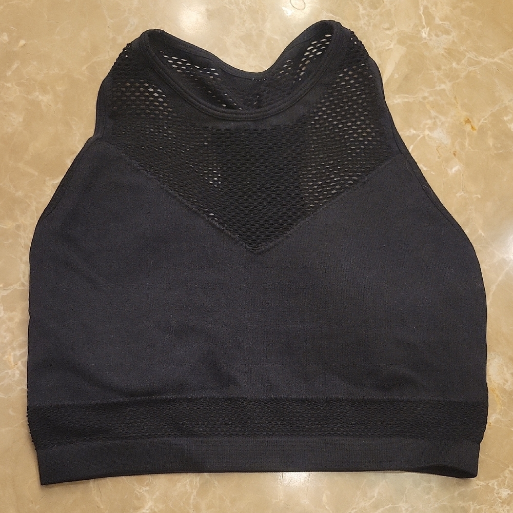 Fila Black Laser Cut Panel Racerback Sports Bra for Light Impact, S/M